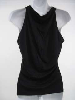 AUGUST SILK Black Ruffled Sleeveless Top Shirt Size S  
