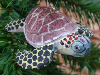 New Wood Green Ocean Sea Turtle Christmas Tree Ornament  