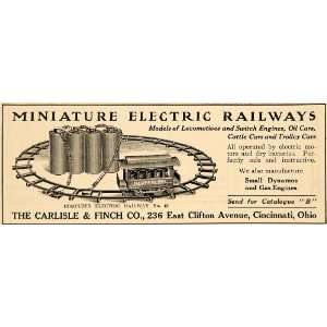  1906 Ad Carlisle Finch Electric Railway Locomotive Toy 