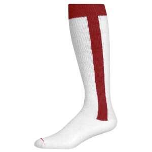 Bristol T10 Stirrup/Sanitary Baseball Socks WHITE/CARDINAL 
