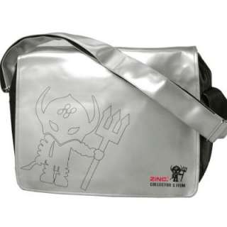 Treat yourself to R&Bs Happy Demon shiny silver shoulder bag.