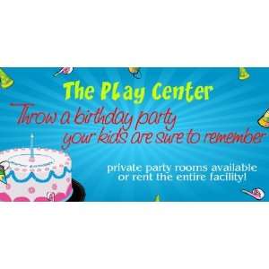    3x6 Vinyl Banner   Play Center Birthday Party 