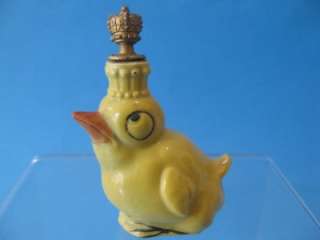 German Porcelain Art Deco Chick Chicken Novelty Perfume Bottle 1900 