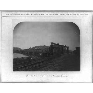   Ferry,Bridge,from Maryland Heights,WV,1872,Baltimore & Ohio Railroad