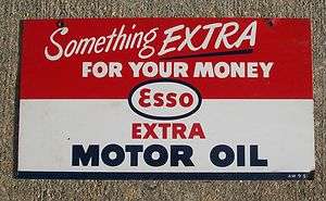  ESSO Motor Oil Sign  Gas Station Antique Auto Garage Vintage  