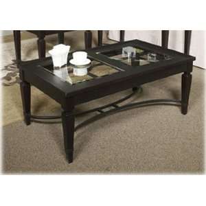  Traditional Almost Black Louden Glass Top Cocktail Table 