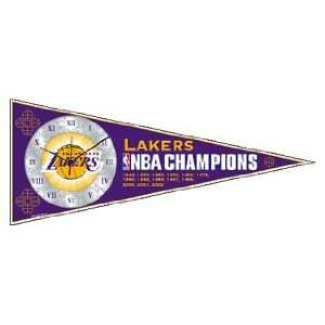  NBA Los Angeles Lakers Champions Pennant Clock