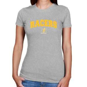 NCAA Murray State Racers Ladies Ash Logo Arch Slim Fit T shirt 