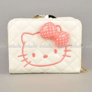 Hello Kitty Bowknot Mini Wallet Coin Purse White E1GEK0  