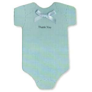  Onesie Thank you Cards   Aqua Linen   Baby Boy Office 