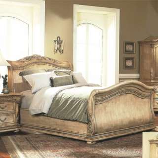 smartrends furniture traditional formal antique white king sleigh bed 