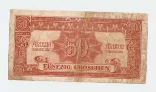 Austria 50 Groschen 1944 aVF AMA Banknote P 102b  