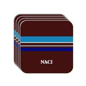 Personal Name Gift   NACI Set of 4 Mini Mousepad Coasters (blue 