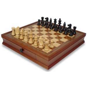  French Lardy in Ebonized Boxwood with Chess Case   3.25 