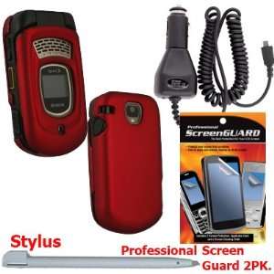  Rubberized Snap on Cover Faceplate Red for Sprint Kyocera 