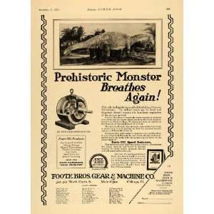  1924 Ad Foote Bros ISL Spur Gear Speed Reducer Dinosaur 
