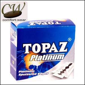 100 x TOPAZ PLATINUM Safety Razor DE Blades SALOON PACK  