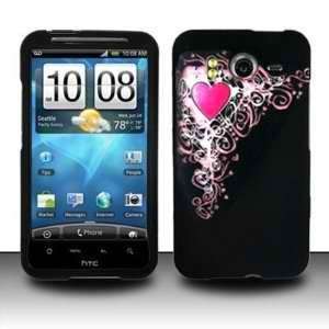 HTC Inspire 4G Rubber Touch Pink Heart Celebrate Love Premium Design 