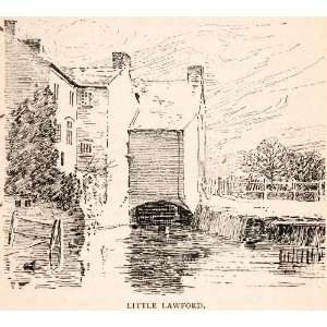  1925 Wood Engraving Little Lawford Mill Charles Showell 
