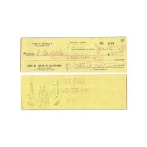  Francis Lefty ODoul Signed Personal Check Kitchen 