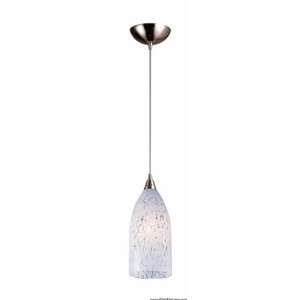  1 Light Pendant In Satin Nickel And Snow White Glass