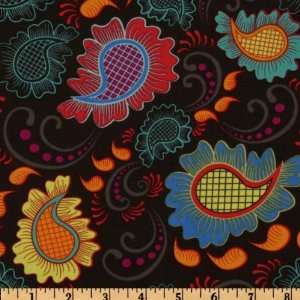   Grand Bazaar Playful Paisley Charcoal Fabric By The Yard Arts, Crafts