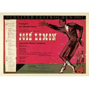  1975 Jose Limon Dancer Berliner Festwochen Poster Print 