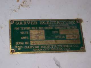 Garver Electrifuge Milk & Cream Tester BABCOCK Method  