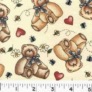 45 Wide BEEZY BEAR Fabric By The Yard Arts, Crafts 