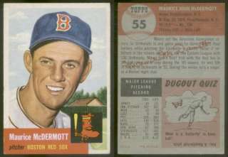 4066) 1953 Topps 55 Maurice McDermott Red Sox EX  