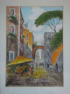 very nice hand colored etching by Bela Sziklay as shown. On the back 