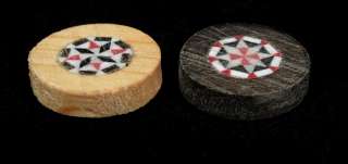 Medium Size Mosaic Wood Backgammon Game Pieces  