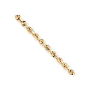  10k 5mm Handmade Diamond cut Rope Chain Necklace   18 Inch 