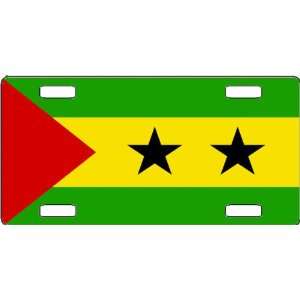  Sao Tome and Principe Flag Vanity License Plate 