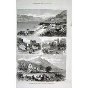  Loch Eck, Ben More. Loch Lomond Scotland Old Print 1876 