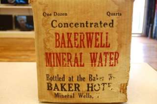   Mineral Water Bottles Bottled at Baker Hotel Mineral Wells TX  