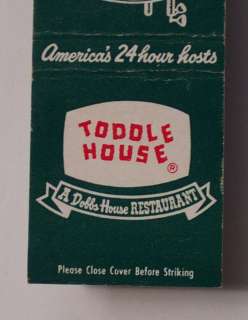 1950s Matchbook Toddle House Restaurants Dobbs House MB  