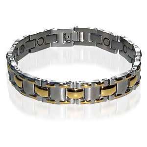   Magnetic Link Bracelet 8.5 inch Long with Fold over Clasps Jewelry