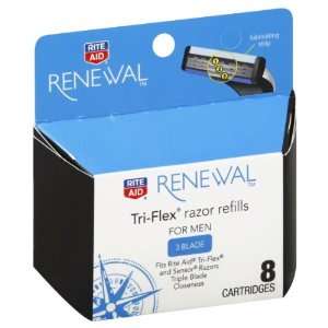  Rite Aid Renewal Razor Refills, for Men, Tri Flex, 3 Blade 