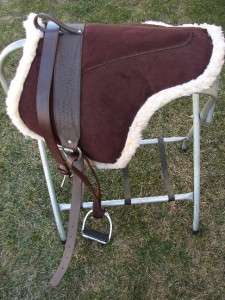Leather Suede Bareback Saddle Pad Horse stirrups BROWN last one  