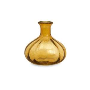   Amber Yellow Decorative Bubble Glass Bottle or Vase