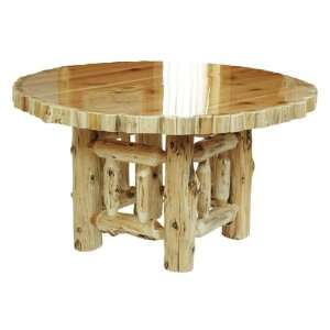 Round Log Dining Table w/Liquid Glass Finish Round Log Dining Table 