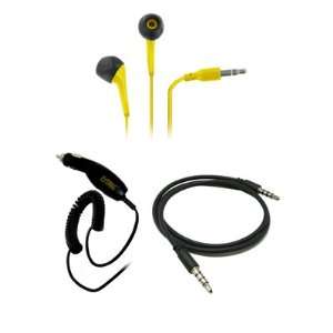  EMPIRE LG Viper LS840 3.5mm Stereo Earbud Headphones (Yellow) + Car 