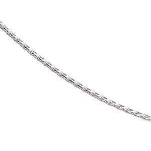  14K White Gold Diamond Cut Wheat Chain Necklace   16 