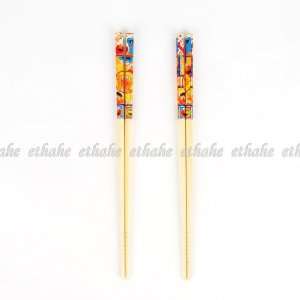  Sesame Street Wood Chopsticks Drinking Stir 2pcs Kitchen 