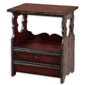  Bevin Side Table with Deep Mahogany Finish Furniture 