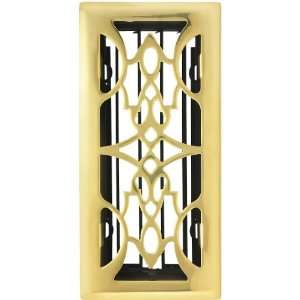  4 x 12 Solid Brass Deco Style Floor Register With Louver 