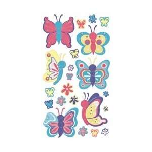   Vellum Stickers Spring Butterflies Glitter SPVM SG042; 6 Items/Order