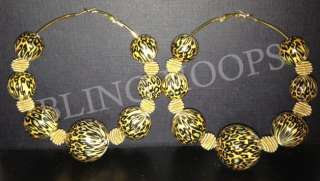   Hoops Gold Leopard Jungle Earrings Basketball Wives Poparazzi  