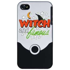 iPhone 4 or 4S Slider Case Silver Halloween Witch and Famous with 